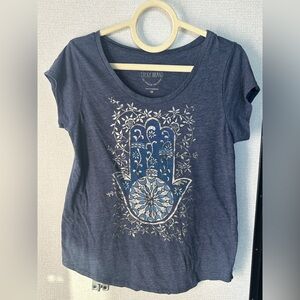 Lucky Brand Women's Navy Hamsa Tee